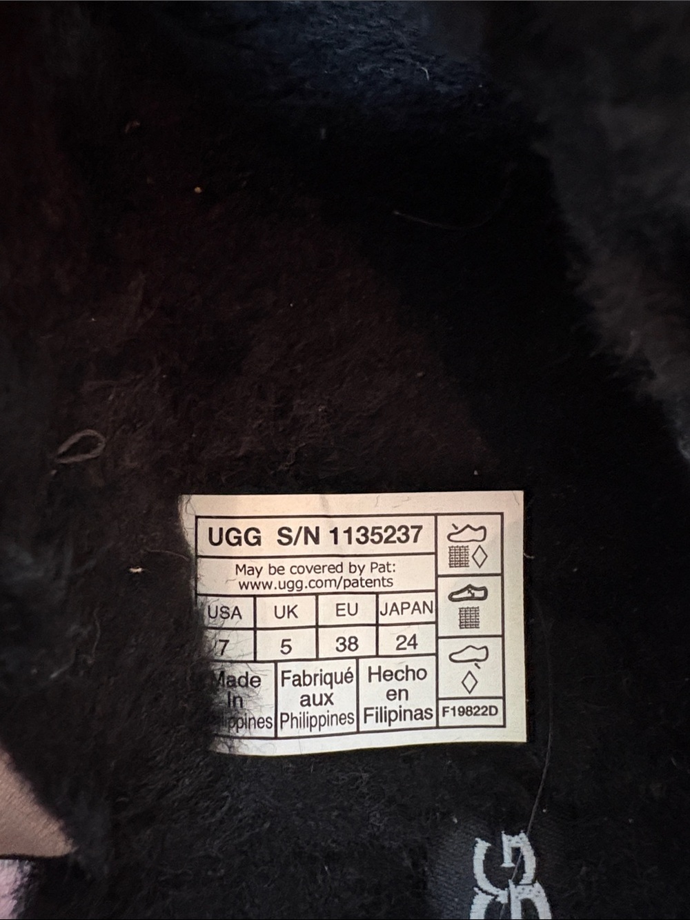 UGG Black Shearling Logo Slingback Slides - Picture 2 of 6